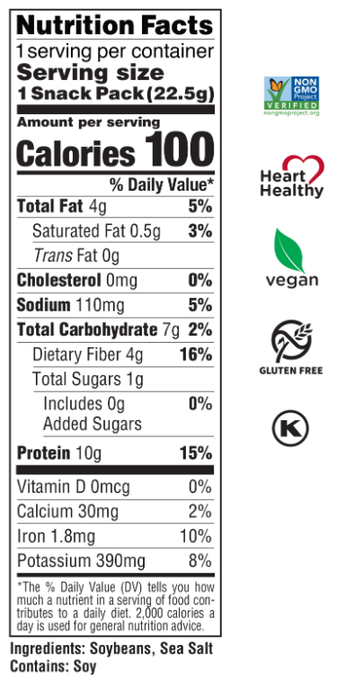 Dry Roasted Edamame Sea Salt Nutrition Facts