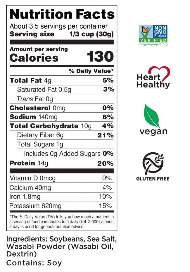 Dry Roasted Edamame Wasabi Nutrition Facts