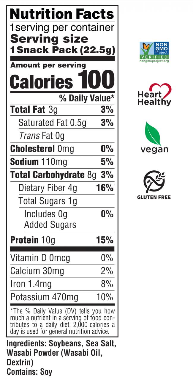 Dry Roasted Edamame Wasabi Nutrition Facts