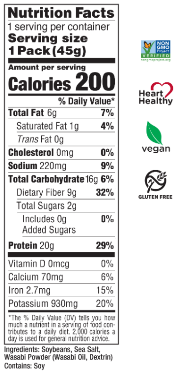 Dry Roasted Edamame Wasabi Nutrition Facts