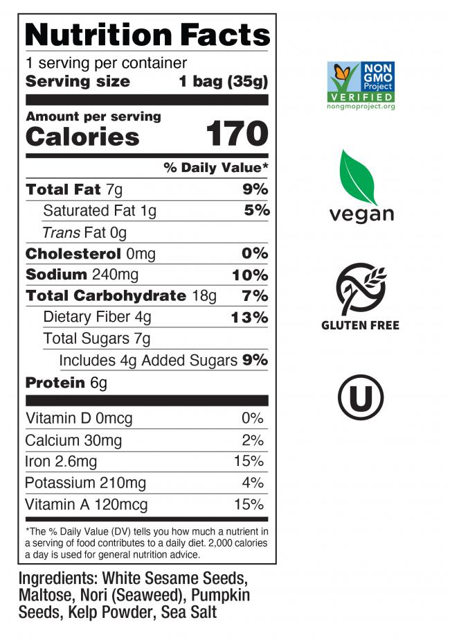 Pumpkin Sesame Nutrition Facts