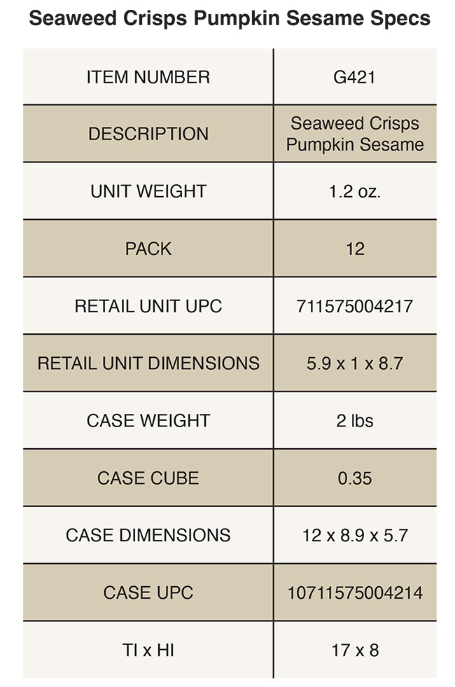 Pumpkin Sesame Product Specs